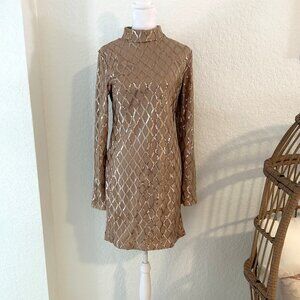 Capuccino Sequined Overlay Dress